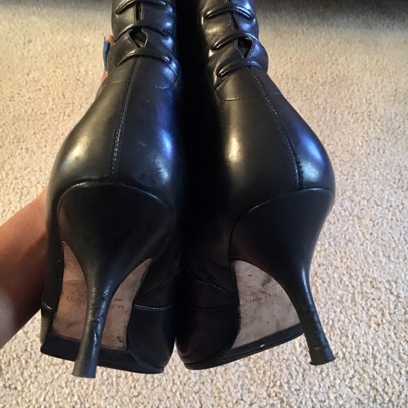 Max Studio Leather Lace Up Boots - Picture 4 of 5